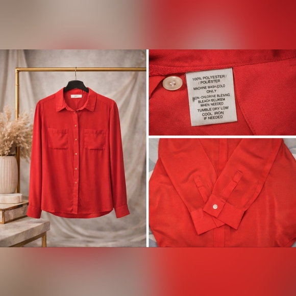 Loft Women's Red Blouse - Picture 3 of 5